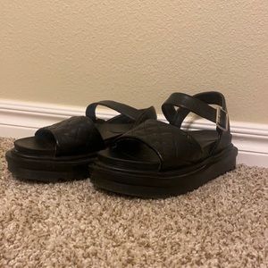 Black platform sandals